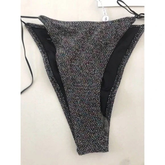 White Fox Boutique Boardwalk Rainbow Lurex String Bikini Bottom Swim - Picture 2 of 11